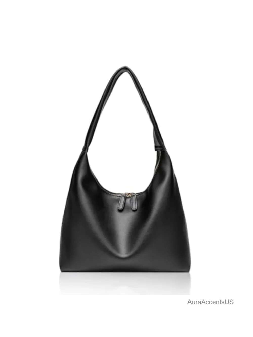PU Leather Crescent Tote Bag Small Hobo Purse Slouchy Underarm Handbag
